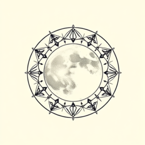 Circle Moon Tattoo