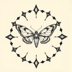 Circle Moth Tattoo