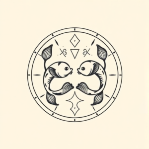 Circle Pisces Tattoo