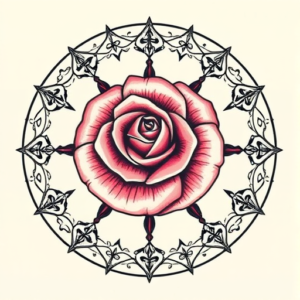 Circle Rose Tattoo