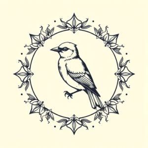 Circle Sparrow Tattoo