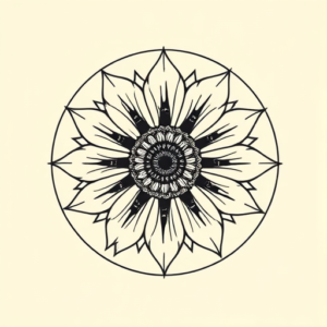 Circle Sunflower Tattoo