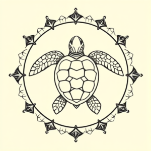 Circle Turtle Tattoo
