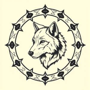 Circle Wolf Tattoo
