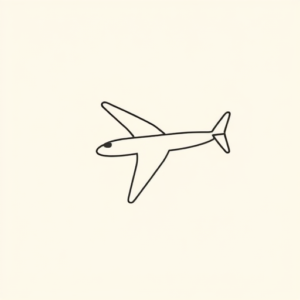 Continuous Line Airplane Tattoo