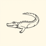 Continuous Line Alligator Tattoo