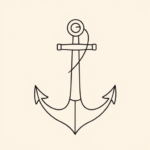 Continuous Line Anchor Tattoo