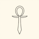 Continuous Line Ankh Tattoo