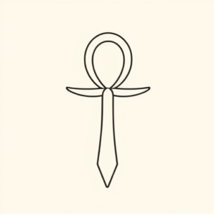 Continuous Line Ankh Tattoo