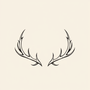 Continuous Line Antler Tattoo