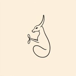 Continuous Line Anubis Tattoo