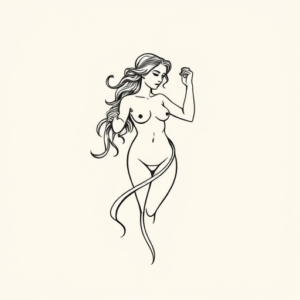 Continuous Line Aphrodite Tattoo