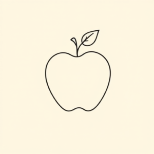 Continuous Line Apple Tattoo