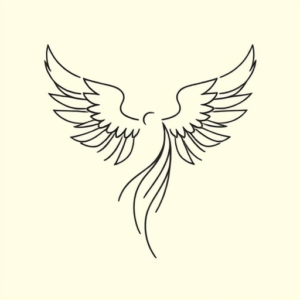 Continuous Line Archangel Tattoo