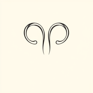 Continuous Line Aries Tattoo