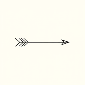 Continuous Line Arrow Tattoo