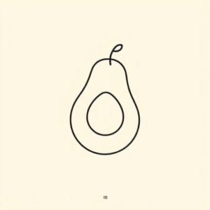 Continuous Line Avocado Tattoo