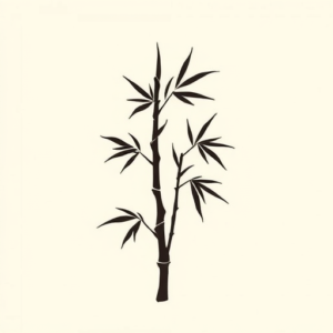 Continuous Line Bamboo Tattoo