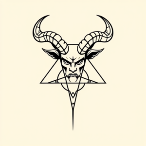 Continuous Line Baphomet Tattoo