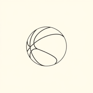 Continuous Line Basketball Tattoo