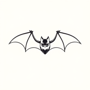 Continuous Line Bat Tattoo