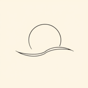 Continuous Line Beach Tattoo