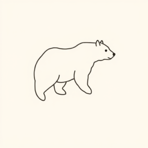 Continuous Line Bear Tattoo