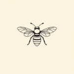Continuous Line Bee Tattoo
