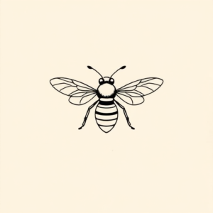 Continuous Line Bee Tattoo