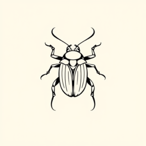 Continuous Line Beetle Tattoo