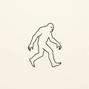 Continuous Line Bigfoot Tattoo