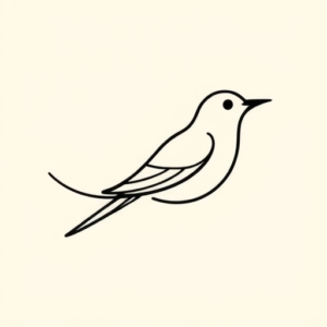 Continuous Line Bird Tattoo