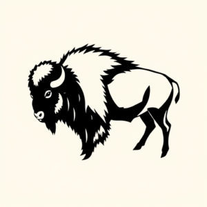 Continuous Line Bison Tattoo