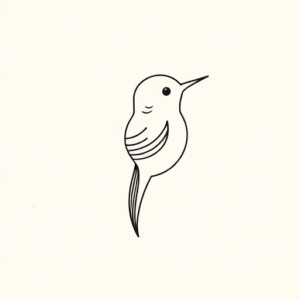 Continuous Line Bluebird Tattoo