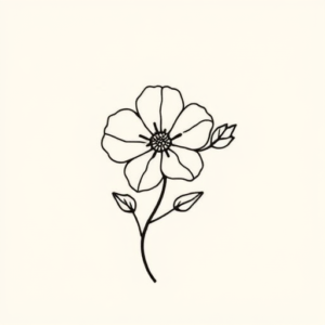 Continuous Line Bluebonnet Tattoo