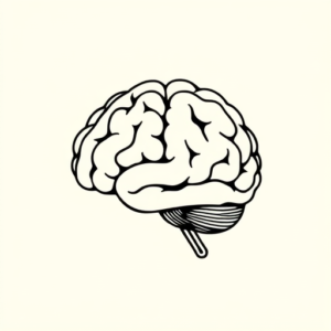Continuous Line Brain Tattoo