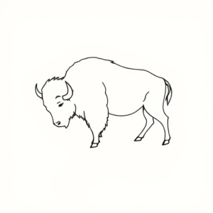 Continuous Line Buffalo Tattoo