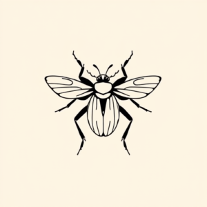 Continuous Line Bug Tattoo