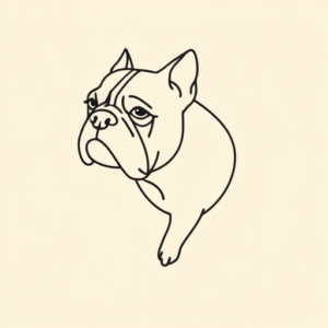 Continuous Line Bulldog Tattoo