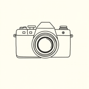 Continuous Line Camera Tattoo