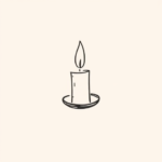 Continuous Line Candle Tattoo