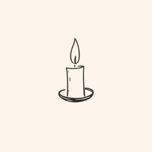 Continuous Line Candle Tattoo