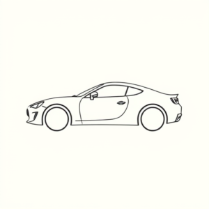 Continuous Line Car Tattoo