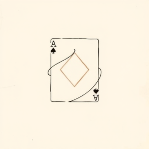 Continuous Line Card Tattoo