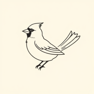 Continuous Line Cardinal Tattoo