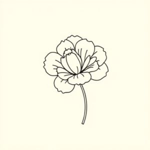 Continuous Line Carnation Tattoo