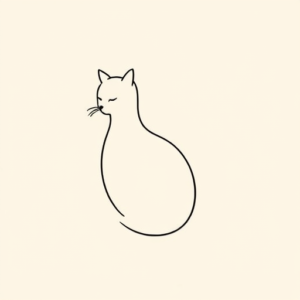 Continuous Line Cat Tattoo