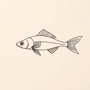 Continuous Line Catfish Tattoo