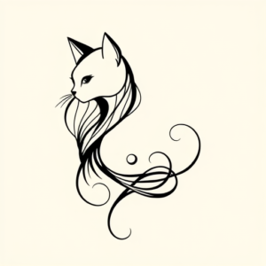 Continuous Line Catrina Tattoo