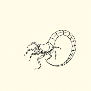 Continuous Line Centipede Tattoo